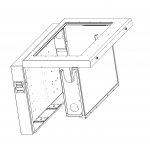 graphic showing screen mounting for PDS-32 to PDS-55 enclosures